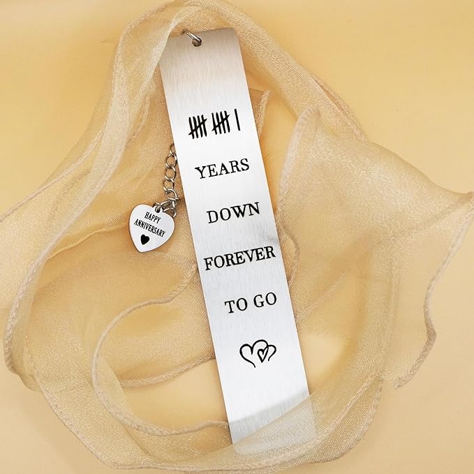 11th Year Anniversary Bookmark Gifts for Her Him Steel Anniversary Birthday Gifts for Couple Wedding Steel Gift for Husband Wife Reading Mark for Women Men Boyfriend Girlfriend