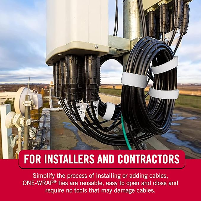 VELCRO Brand Cut to Length Straps Heavy Duty | 45 Ft x 3/4 in | ONE-WRAP Self-Gripping Double Sided Roll | Bundling Ties Fasten to Themselves for Secure Hold, VEL-30835-AMS, White