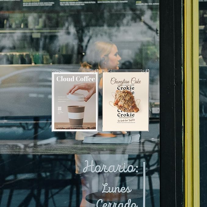 NIUBEE 30 Pack Acrylic Sign Holder 8.5 x 11 inches Clear Wall Mount Frame Bonus, Wall Mount Plastic Sign Holder Perfect for Home, Office, Store, Restaurant- Vertical