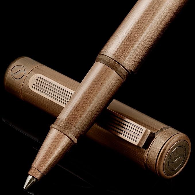 Scriveiner Copper Rollerball Pen - Stunning Luxury Pen, Schmidt Ink Refill, Best Roller Ball Gift Set for Men & Women, Professional, Executive Office, Nice Pens
