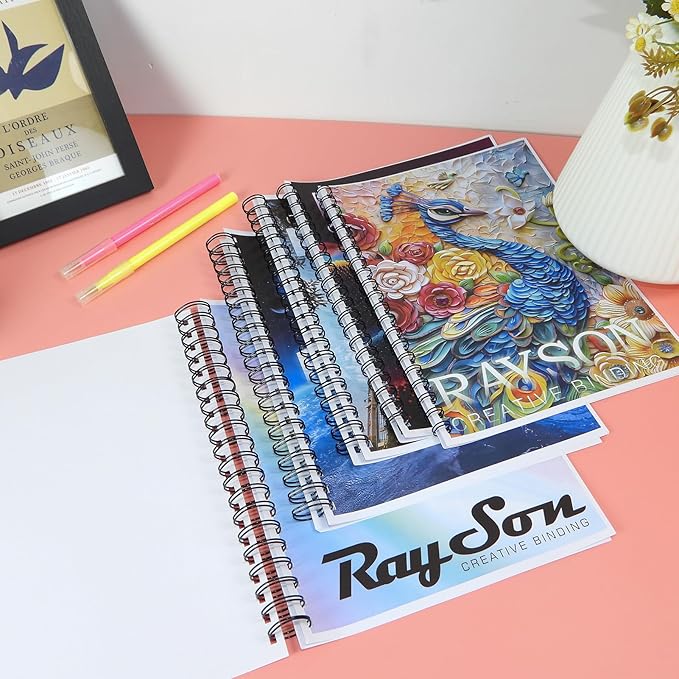 Rayson Double Loop Binding Wires, Mixed Sizes (9/16", 5/8", 3/4", 7/8", 1") 2:1 Pitch Wire Binding Spines, 21-Loop Black, Pack of 50