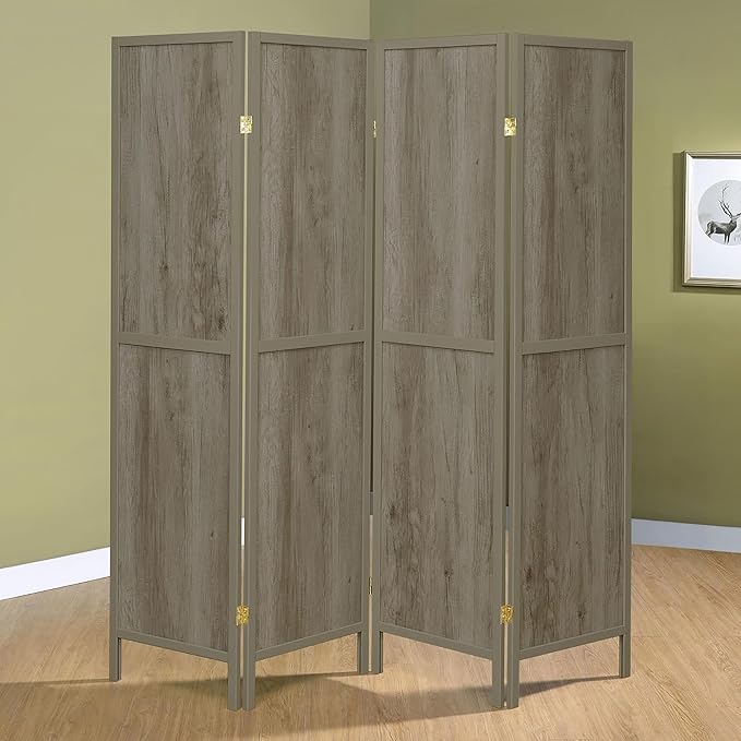 NicBex Room Divider 4 Panel Room Dividers with Sleek Legs Partition Room Dividers and Folding Privacy Screens Wall Divider for Home, Office, Room Separation,69.5" W x 0.75" D x 70.25" H, Light Grey
