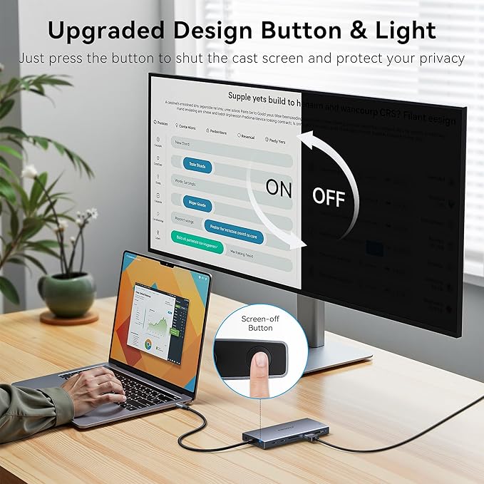 USB C Docking Station Dual Monitor for Dell XPS/HP/Lenovo/Surface, 15 in 1 USB-C Hub 3 Monitor Adapter, Dock with 8K DisplayPort, 2 HDMI 4K@60Hz, 6 USB A/C, 100W PD, Ethernet, SD/MicroSD