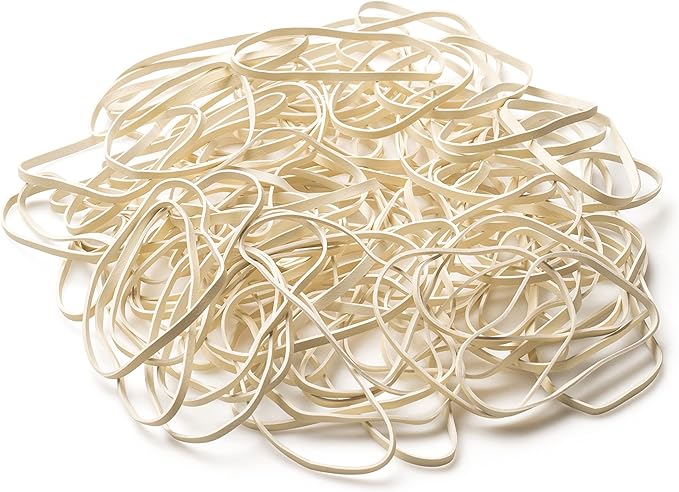 PlasticMill White Rubber Bands Size 33 (3 1/2" x 1/8") - #33 Rubber Bands Office Supplies - Strong, Elastic Bands for Crafts, Balloon Garland, Cash, File Folders (1,000-Pack)