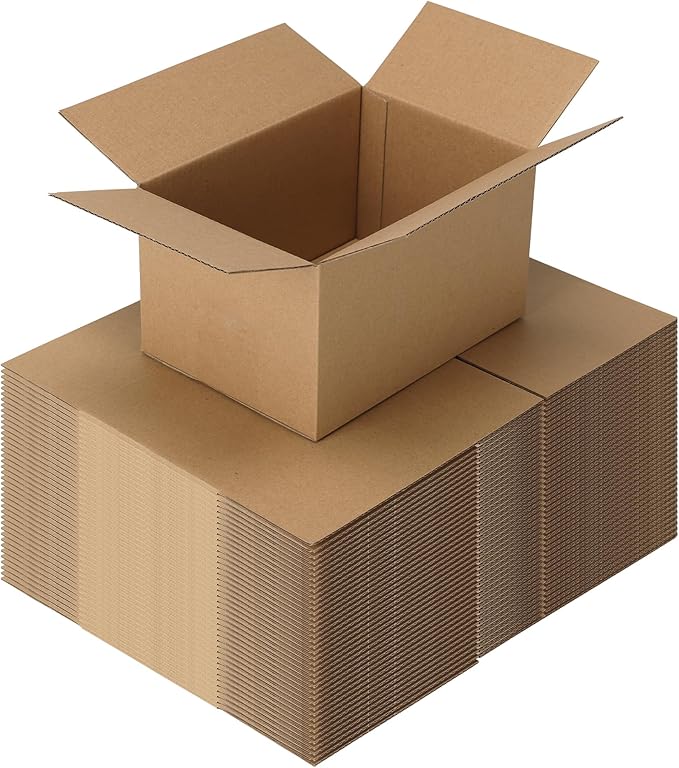 CRUGLA 40 Packs 7x5x4 Shipping Boxes for Small Business, Corrugated Cardboard Boxes Bulk for Shipping Packing Mailing