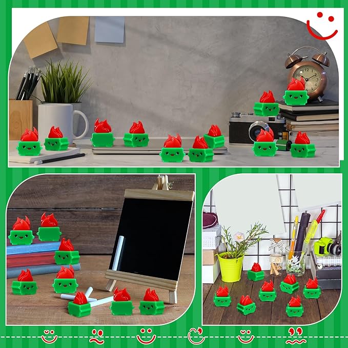 100 Pcs Mini Resin Dumpster Figurines Ornament Dumpster Desk Accessories Employee Appreciation Gifts Bulk Funny Thank You Gifts for Halloween Christmas Office Coworkers Teacher (Green)