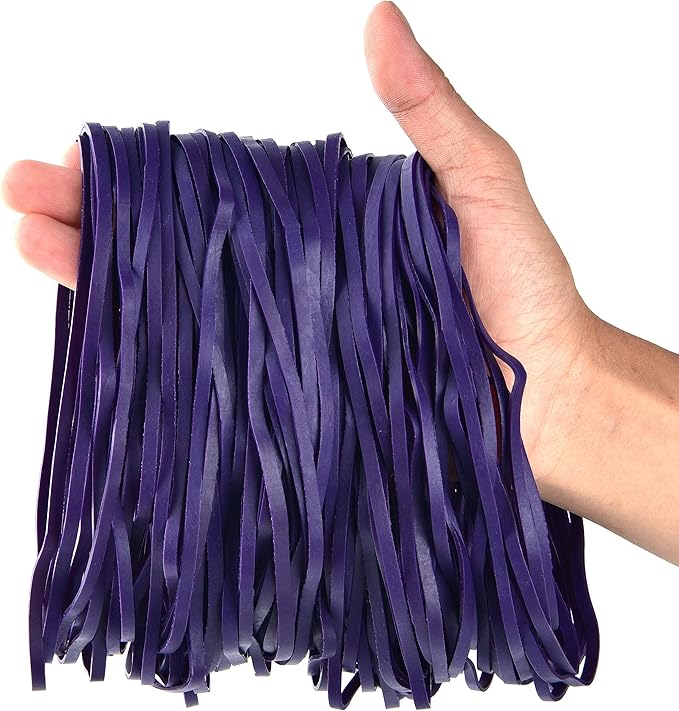 Coopay 180 Pieces Large Rubber Bands Bulk, 8 Inches Heavy Duty Strong Elastic Bands for Office Supply School Home, Securing Trash Can Garbage Cans, File Folders (Purple)