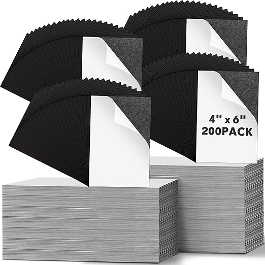 Macarrie 4 x 6 Adhesive Magnetic Sheets with Adhesive Backing Cuttable Magnetic Paper Stickers Flexible Peel and Stick for Picture Crafts Die Storage Photos(200 Pcs)