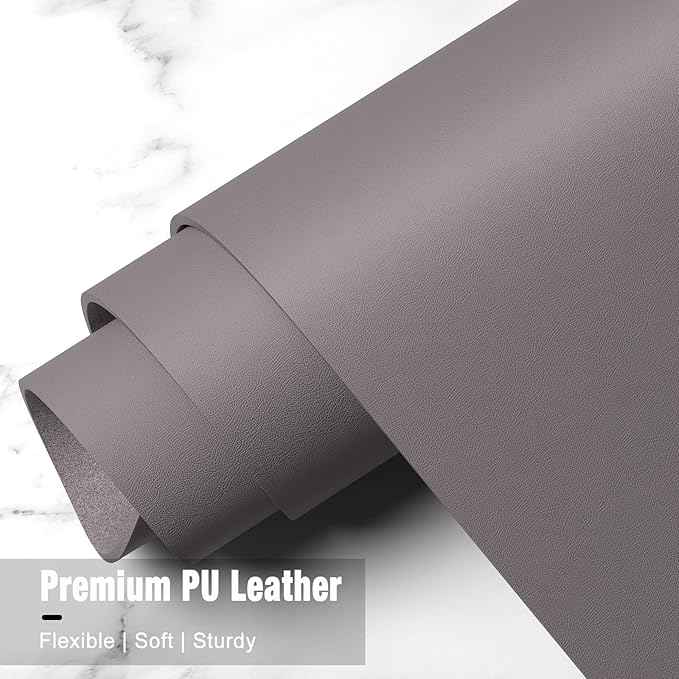 Hsurbtra Desk Pad, 30" x 14" PU Leather Desk Mat, XL Extended Mouse Pad, Waterproof Desktop Blotter Protector, Non-Slip Ultra Thin Large Laptop Keyboard Writing Mat for Office Home, Light Gray