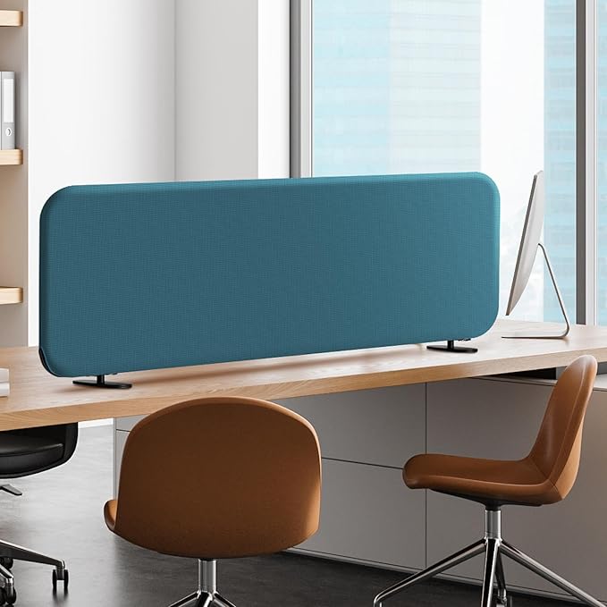 DECOLAB Desk Dividers, Desk Privacy Panel Shield Board for Student, Office, Classroom, Home, Free Standing Scratch Resistance, 48"x18", Sapphire