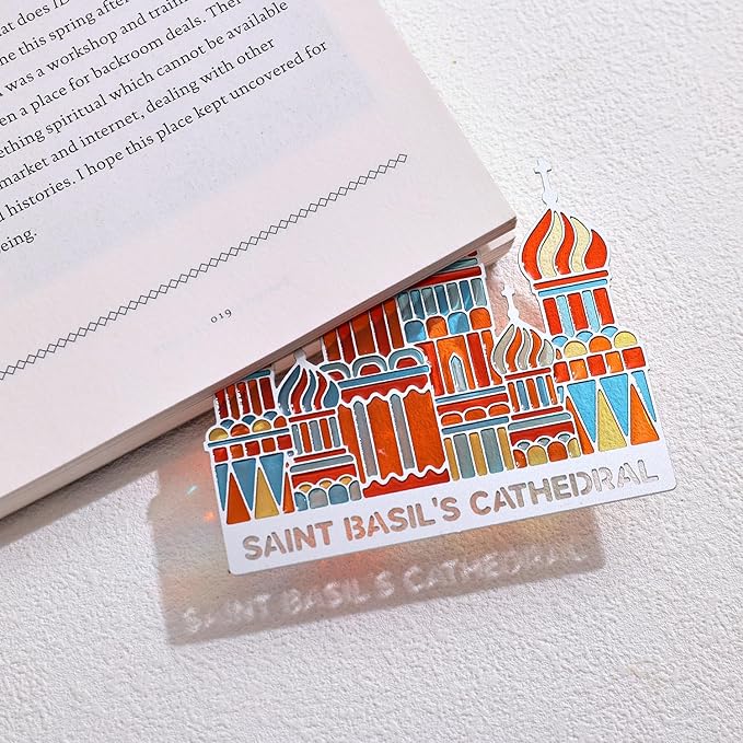Metal Bookmarks with Transparent Design - Saint Basil's Cathedral Book Mark for Readers, Aesthetic Book Markers for Kids, Teens, Teachers, Students, Gifts for Book Lovers, Writers, Reading Women & Men