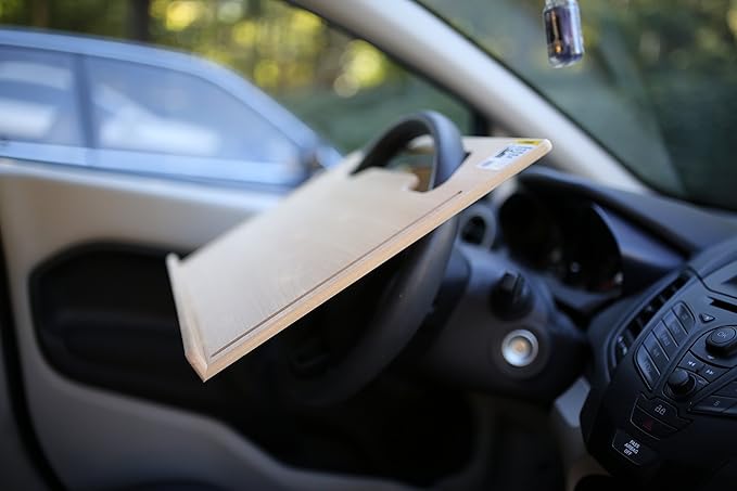 Executive Size (18 1/2" x 14 1/2") Car Table – E-book & Notepad Vehicle Desk - Mobile Office - Steering Wheel Mountable Desk - Portable Automobile Desk For Laptop Computer/iPad - Car Tray