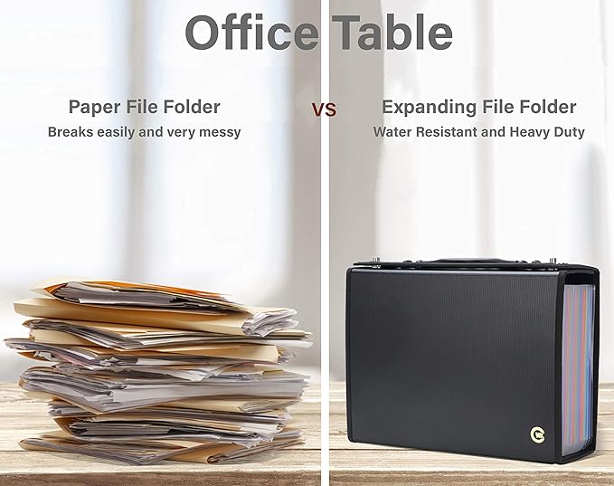 CNK Accordion File Folders with 36 Pockets Organizer for Document Paper Storage Folder Documents Expanding Binder Folio Pocket Receipt Filing Expandable Files Dividers Labels Letter Durable Handle