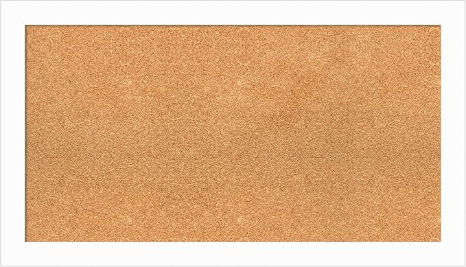 Amanti Art Natural Cork Board for Wall, 21x37 Vision Board with White Frame, Large Corkboard Office Decor for Home Organization, Casual Corkboard Pinboard to Display Items for Home Organization in
