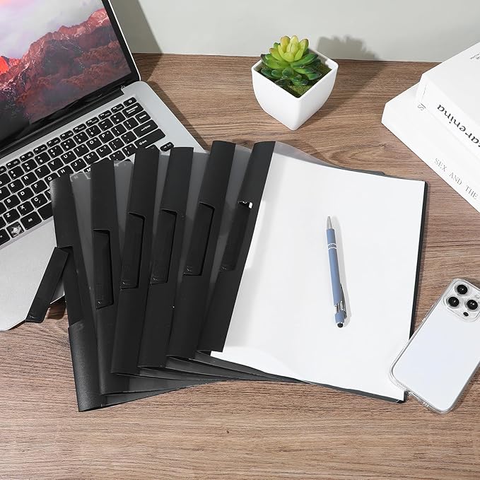 30 Pack Clear Report Covers with Clip Presentation Folders Transparent Front Cover Portfolio Folder Resume Folder Interview Report Folders for Letter Size (11.4 x 9 Inch)