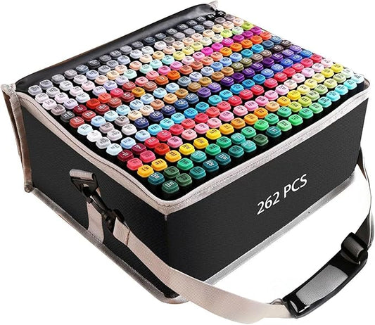 262 Colors Alcohol Markers Artist Drawing Art Dual Tip Markers Perfect for Kids Boys Girls Students Adult