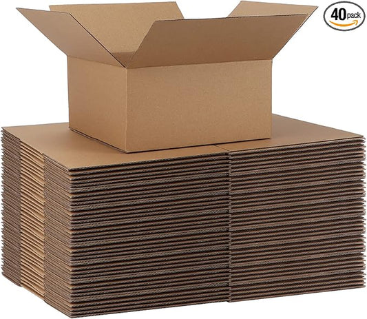 CRUGLA 40 Packs 8x8x4 Shipping Boxes Corrugated Cardboard Boxes Mailers Shipping Box for Packaging Small Business