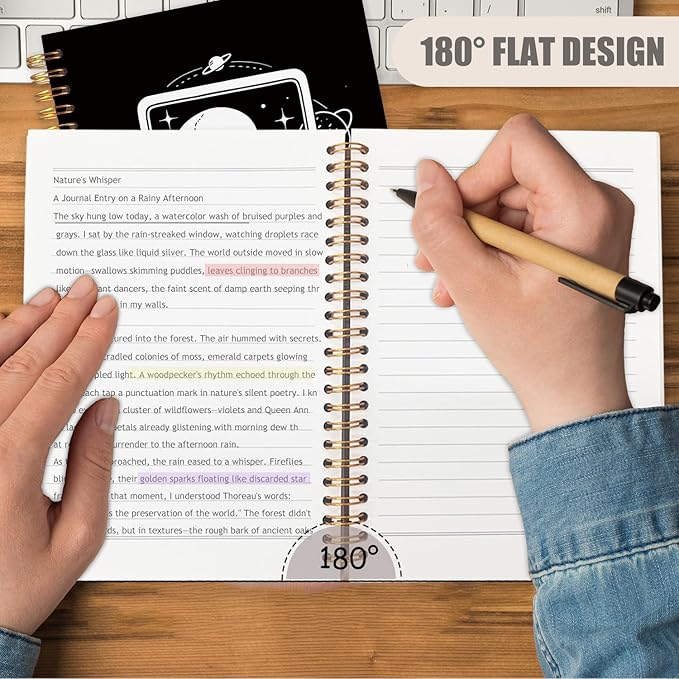 WUCHJ the Overthinker Tarot Card Spiral Notebook Journal, Gothic Goth Skull Notebook Journal, Witchy Journal, Goth Office Supplies, Witchy Stuff Spiral Notebook 5.5x8.3