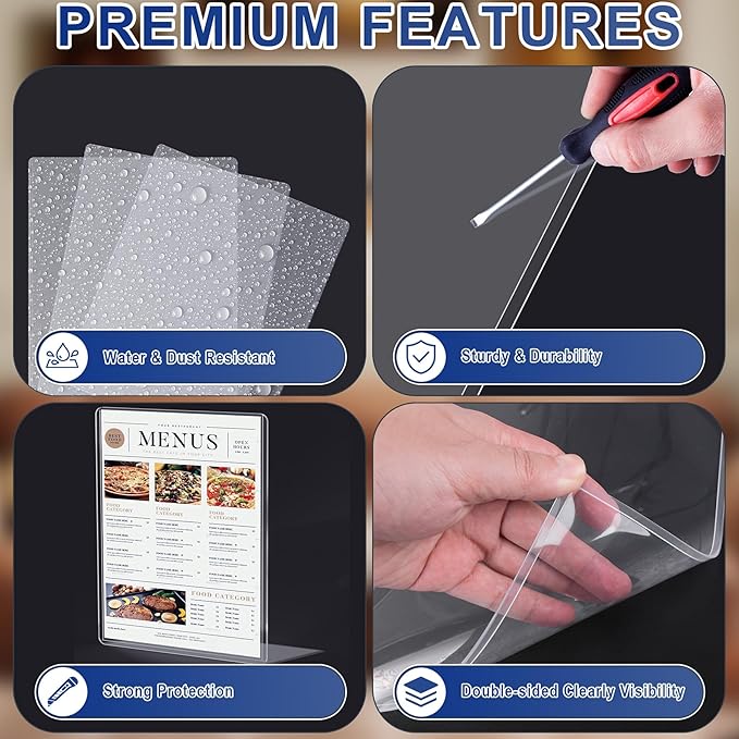 10PCS 9" x 12" Rigid Print Protectors Clear Plastic Sheet Protectors, Heavy Duty Top Loading Document Holder, Menu Cover, Photo Poster Sleeves Hard Plastic Sleeves for Paper Art Prints