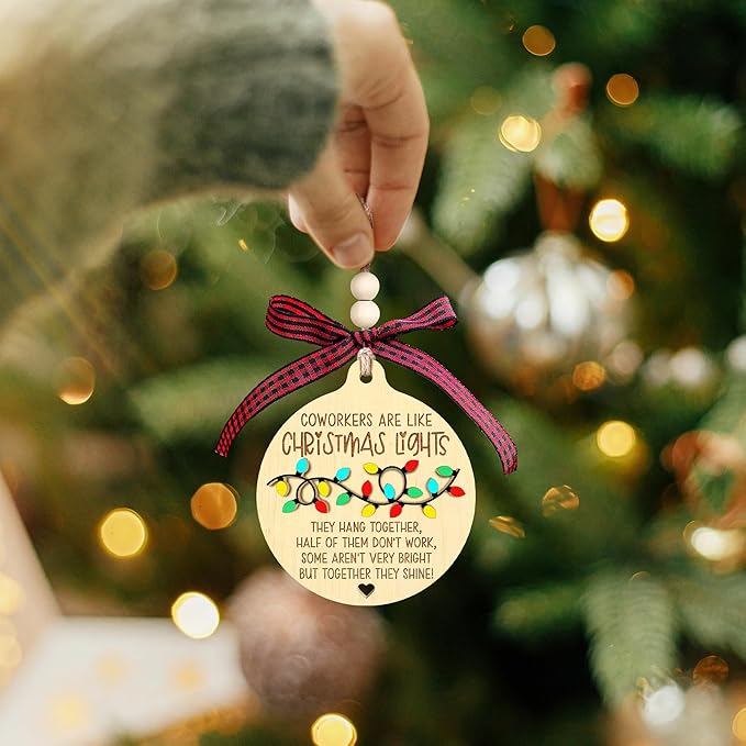 Coworker Gifts - Gifts for Coworker, Coworkers Gift for Women - Coworkers Christmas Ornaments 2024 - Wood Ornament