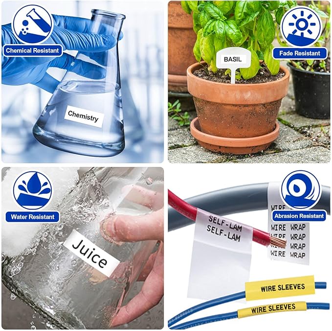 10-Pack TZe-241 18mm Label Maker Tape Replacement for Brother P Touch TZe TZ Tape 18mm 0.7 Laminated White for Brother Label Maker PT-D400 PT-D410 PT-D600 PT-D610BT PT-2430, Black on White, 3/4 Inch