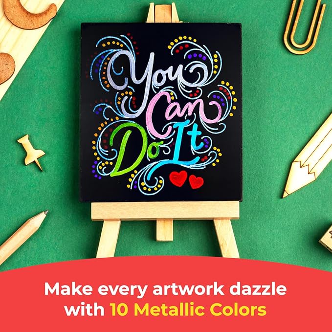 Extra Fine Tip Chalk Markers - (1mm Tip, Pack of 40) Neon, Pastel & Metallic | Erasable Liquid Chalk Pens for Chalkboard, Blackboard, Window, Labels, Bistro, Glass - Wet Erase Markers Fine Point