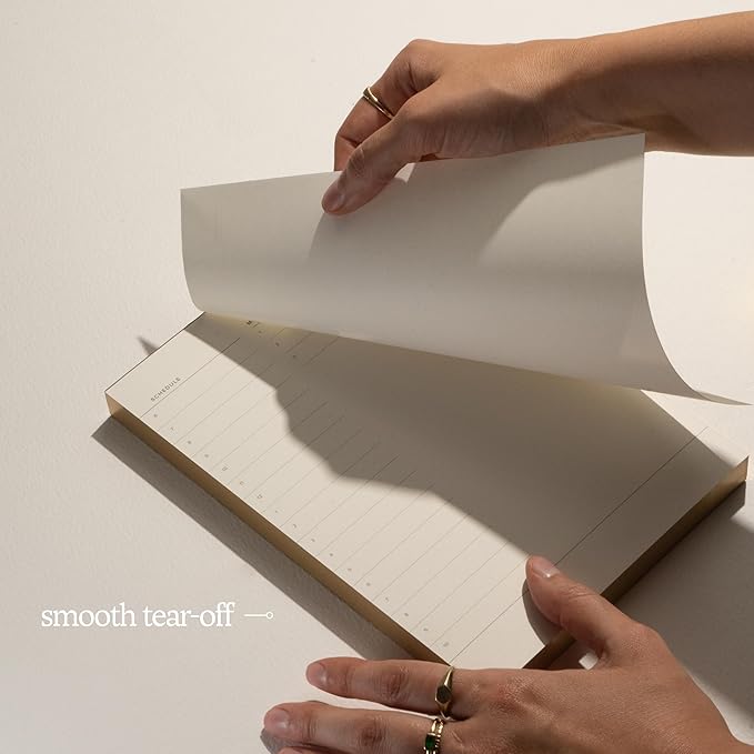 Daily and Weekly To-Do List Notepad – Desk Pad for Work and Study, Gold, 8x6 Inches