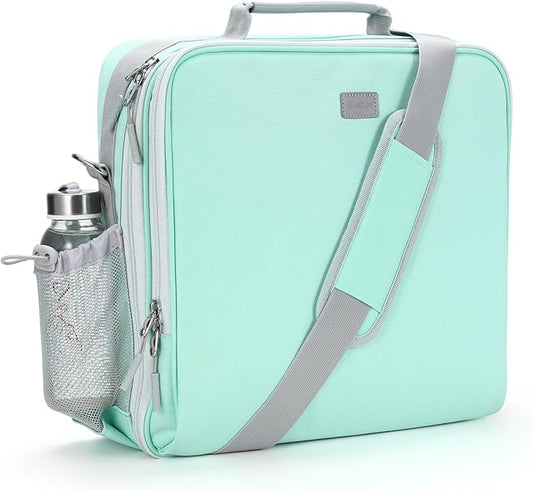 Zipper Binder, 3 Inch D-Ring 3 Ring with Water Bottle Holder,700 Sheet Capacity-Multiple Pockets,Binder with Strap for School/Office, Fit for 13" Tablet/Laptop,Patent Design-Light Blue