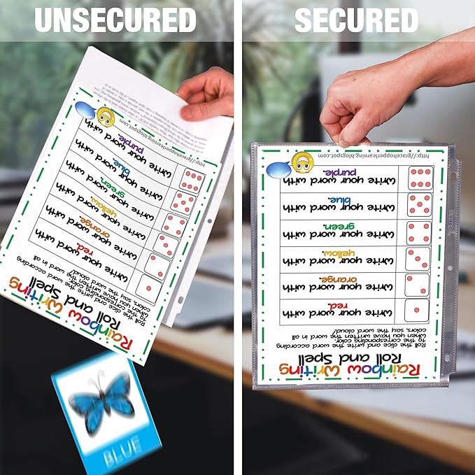 Samsill Sheet Protectors, 8.5x11 Inch Page Protectors for 3 Ring Binder, Super Heavy Duty, Secure Top Flap Protector, Letter Size, Top Loading, Acid Free, 50 Pack