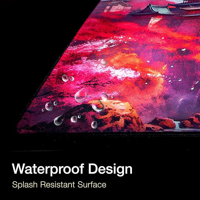 GUNMJO Cherry Blossom Extended Gaming Mouse Pad, Ultra-Smooth Surface for Pixel-Precise Mouse Control, Durable Anti-Fray Stitching, Non-Slip Rubber Base, for Gamer, Office & Home, Light & Portable