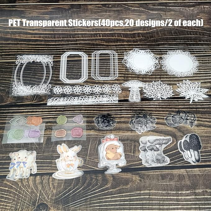 260PCS Vintage Journaling Scrapbooking Supplies Scrapbook Sticker Paper Ephemera Pack for Bullet Junk Journal Planners Collage Craft Notebooks Album (Plants and Birds)