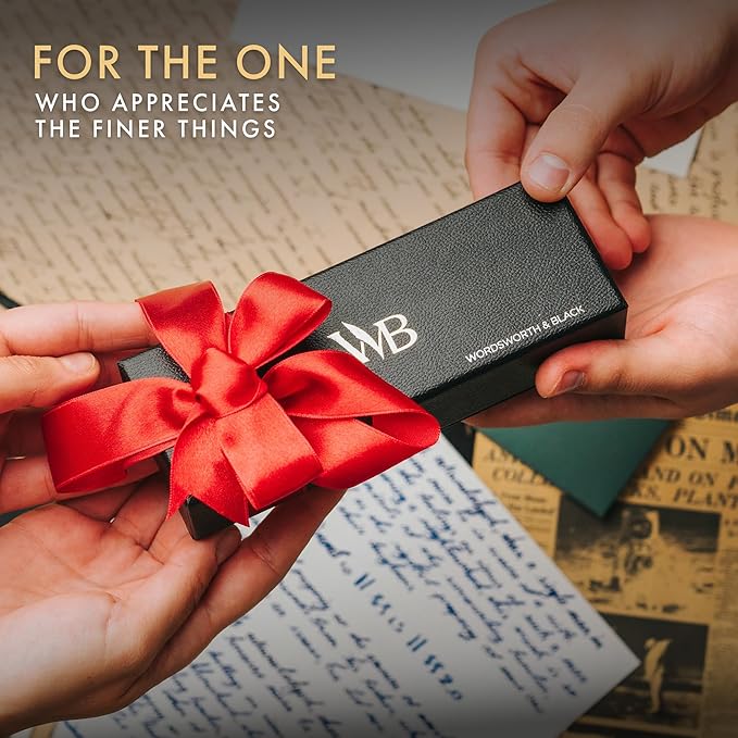 Wordsworth and Black Mechanical Pencil Graphite Lead- Stunning Luxury Metal Pencil, Silver Chrome 24K Gold Finish, 0.7mm Led, Best Gift Set for Men & Women, Professional Executive Office Pencils