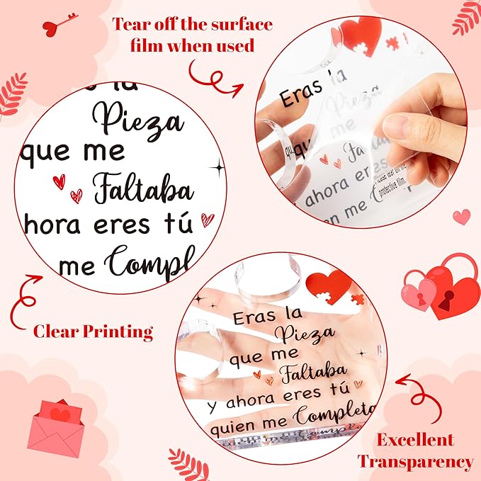 Yopyame Romantic Gifts for Girlfriend - Spanish Acrylic Puzzle Plaque for Girlfriend Christmas Gift Anniversary Valentine's Day Acrylic Keepsake Paperweight Gift for Her to My Girlfriend Birthday Gift