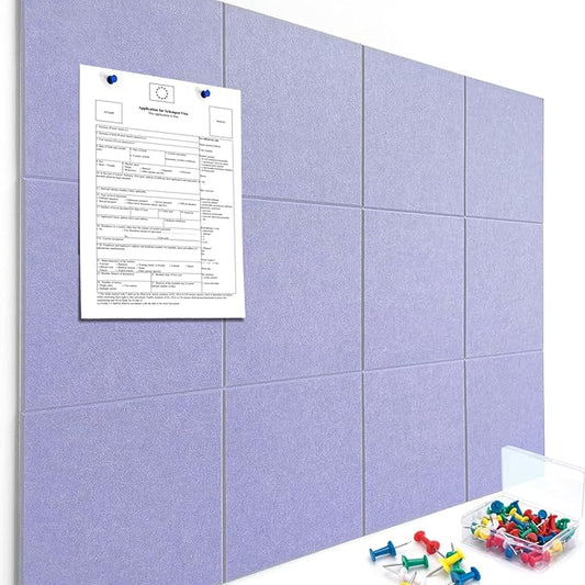 Cork Boards for Walls 48" x 36" Felt Board Alternative, 12 Pack Felt Wall Tiles Bulletin Board, Large Cork Board for Office Pin Board Tack Board Cork Boards
