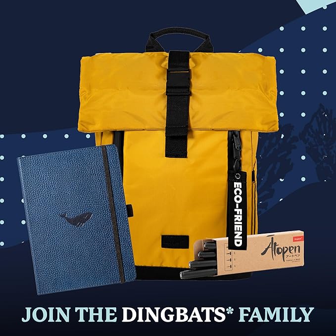 Dingbats Wildlife Dotted Journal A5 - Vegan Leather Hard Cover, Ideal for Work, Travel - Pocket, Elastic Closure, Bookmark