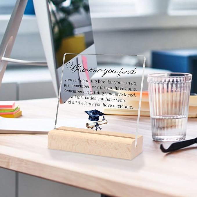 Graduation Gifts for Her, Inspirational Gifts for Women Masters Degree College High School Graduation Gifts for Her Him, Cool Graduation Gifts End of Year Student Gifts Acrylic Plaque