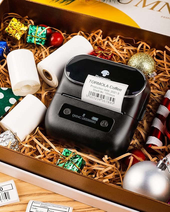 Phomemo M220 Label Makers, 3 Inch Portable Label Maker Machine with 3 Roll Labels, Wireless Thermal Label Printer for Address, Labeling, File Folder Label, Home Organizing