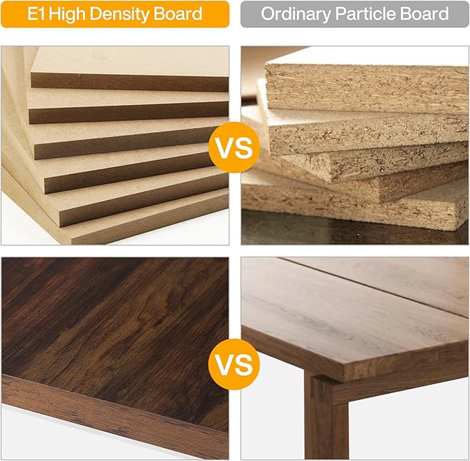 Tribesigns Modern Walnut/White 55" Heavy Duty Computer Desk, Study & Work Desk, 23.6"D x 55.1"W x 29.5"H, Z-Shaped Metal Legs, 330 lbs Capacity