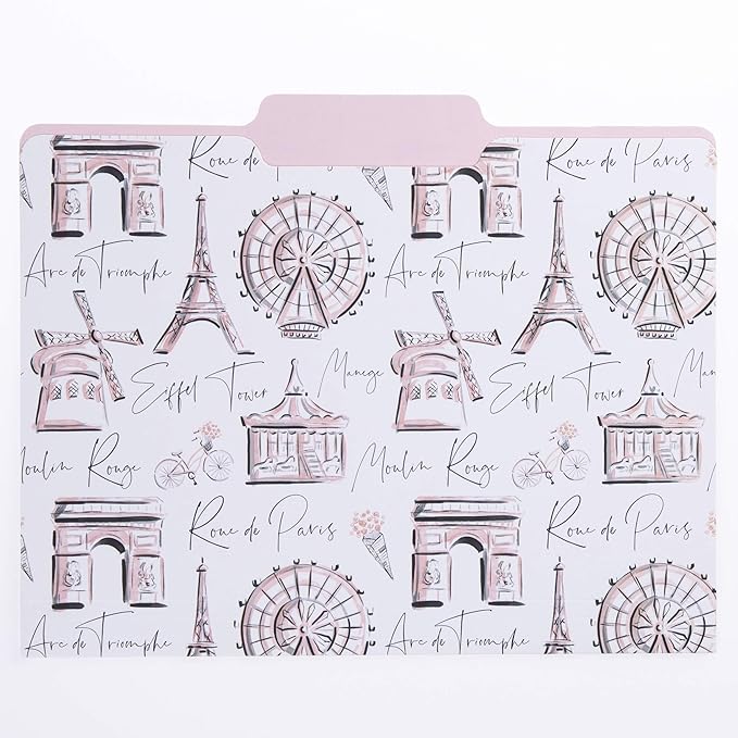 Graphique Parisian Traditional File Folder Set – Each Folder Measures 11.75"" x 9.5"", Set Includes 9 Folders with 3 Unique Designs, Durable Triple-Scored Coated Cardstock (FIF055)