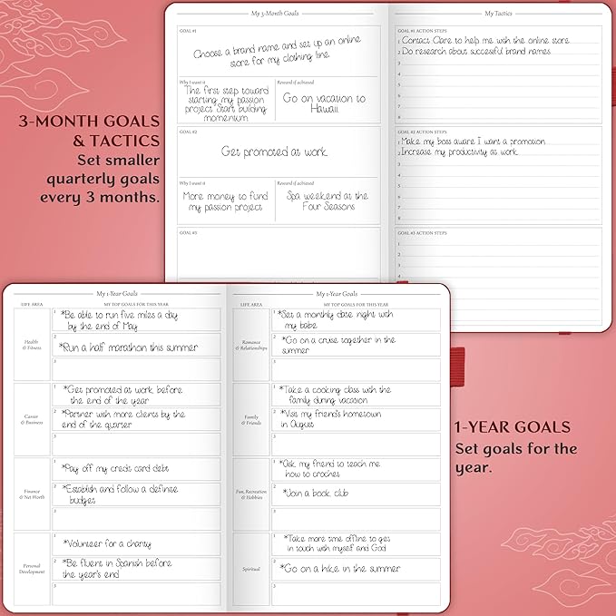 Legend Planner Hourly Schedule Edition – Deluxe Weekly & Daily Organizer with Time Slots. Time Management Appointment Book Journal for Work & Personal Life, Undated, A5 Hardcover – Wine Red, Gold Foil