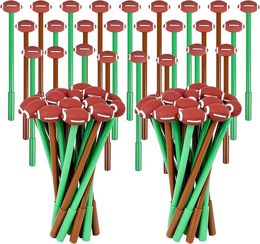 LiYiQ 50 Pcs Football Cartoon Cute Fun Pens for Kids Kawaii FootballShape Gel Black Ink Pen Cute Football Pens for School Office Home Student Kids Present