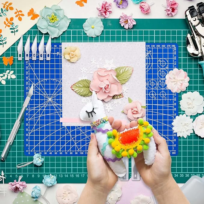 Anezus Exacto Knife Hobby Cutter with A4 Self Healing Cutting Mat Hobby Knife Set with 30 PCS Exacto Blades Precision Art Knife for Crafts Paper Scrapbooking Stencil