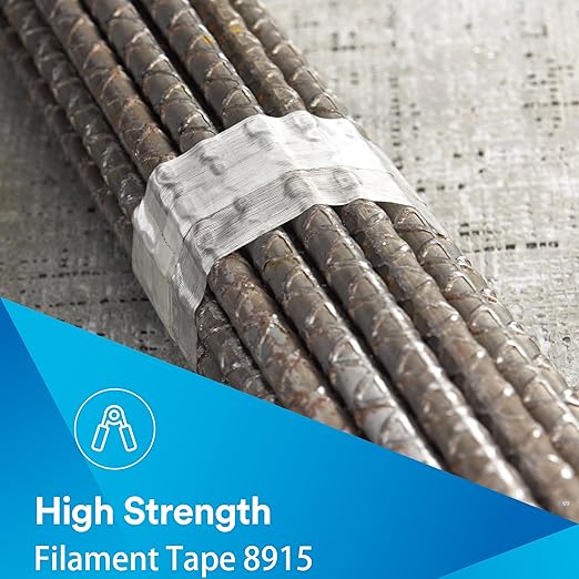 8915 Packing Tape Heavy Duty 1.18in x 60yd, Clear Filament Strapping Tape for Heavy Packing, Shipping & Moving, Reinforced Fiberglass Packing Tape for Boxes Packing