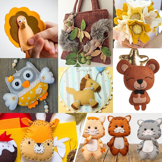 12 Rolls 8"x35" 1.4mm Thick Soft Felt Fabric Sheet 12 Assorted Brown Series Colors Felt Pack Pastel Felt Sheets for DIY Craft Sewing Squares Nonwoven Patchwork