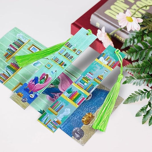 Metal Bookmark Bookshelf Bookmarks for Women Men Book Lovers Book Mark Set of 2 with Tassel Reading Book Accessories Book Marks for Reading Women Men Book Lovers Gifts