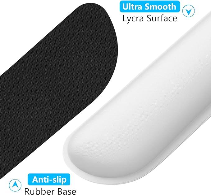 Dapesuom Enlarge Keyboard Wrist Rest, Cute Memory Foam Keyboard Wrist Cushion for Computer Desk Mats Support, Typing Pain Relief Ergonomic Mouse Pad Rests with Non-Slip Base for Gaming, Laptop, Gray