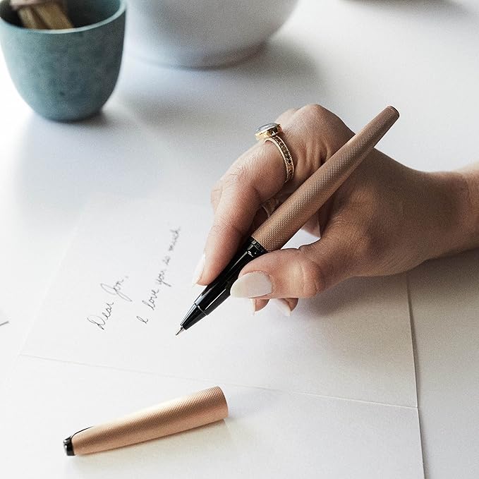 Cross ATX Refillable Ballpoint Pen Presented in a Luxury Gift Box - Medium Point, Black Ink, Sandblasted Black