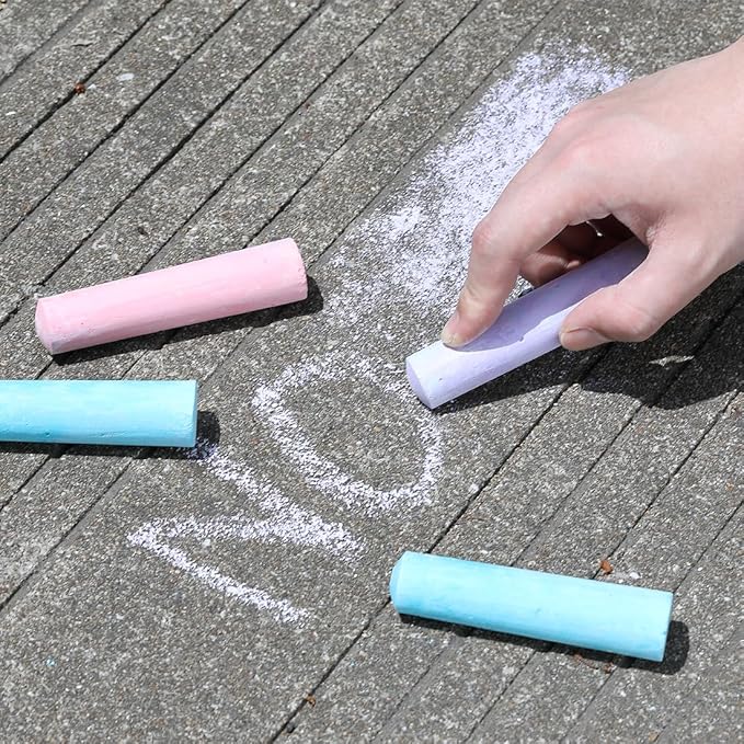 novelinks 162 Pack Sidewalk Chalk Set 10 Color Washable Non-Toxic Drawing Set for Schools Durable Jumbo Drawing Chalk for Outdoor Art Play