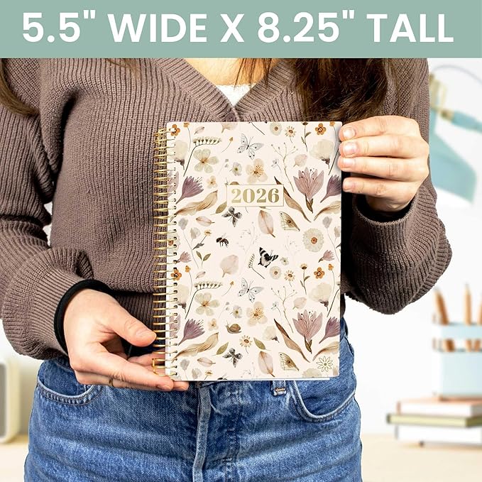 bloom daily planners 2026 Planner (January - December) Calendar Year Organizer - 5.5” x 8.25” - Weekly & Monthly Agenda Book with Stickers & Bookmark - Butterfly Garden