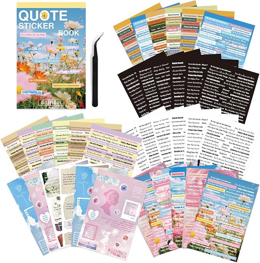 Quote Stickers for Journaling, 48 Sheets 2800Pcs+ Word Motivational Inspirational Small Talk Stickers for Scrapbook Junk Journal Bullet Journal DIY Craft Card Making